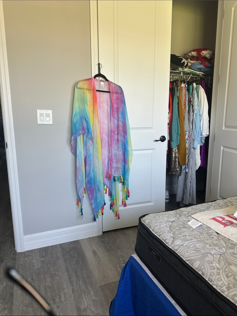 Kurt Geiger Multicolor Pastel Tie-Dye Tassel Wrap - Picture 3 of 3